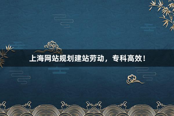 上海网站规划建站劳动，专科高效！