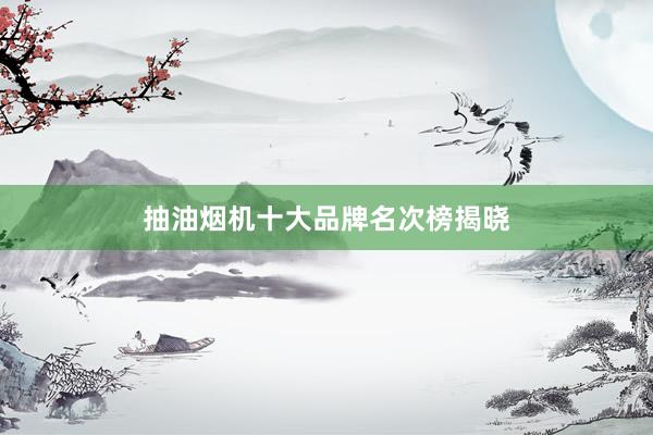 抽油烟机十大品牌名次榜揭晓
