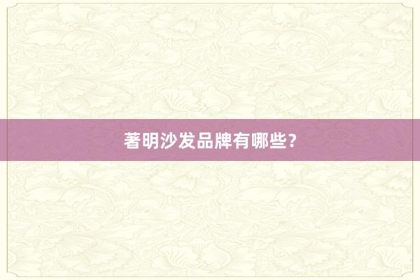 著明沙发品牌有哪些？